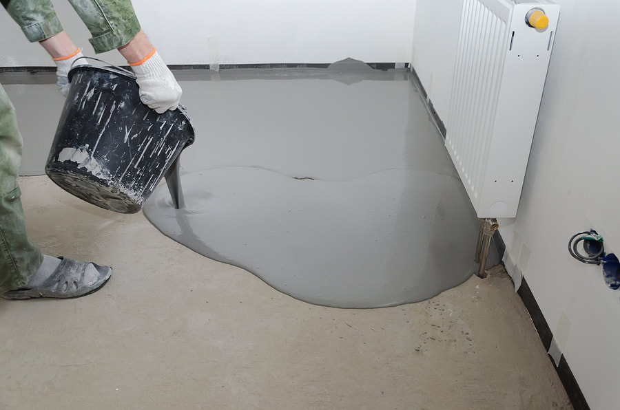 epoxy being poured in the floor